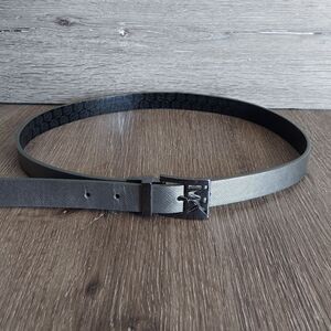 Michael Kors Reversible Belt - Silver & Black - Total Length 40"